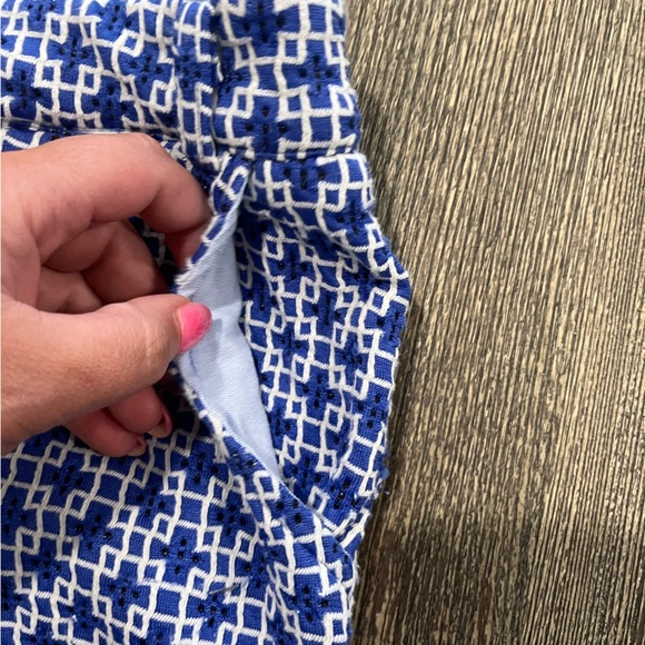 Southern Marsh Shorts The Brighton Marrakech Flat Front Geometric Blue Size 4 - Picture 5 of 7